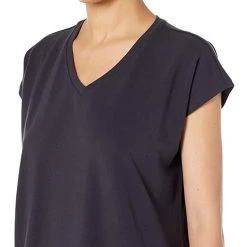 Eileen Fisher V-Neck Boxy Knee Length Dress in Organic Pima Cotton Stretch Jersey | Dresses -Eberjey Shop 81Jcn3BhAiL. AC SR736920