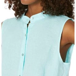 Eileen Fisher Mandarin Collar Sleeveless Long Shirt in Garment Dyed Organic Handkerchief | Shirts & Tops 9 Eileen Fisher Mandarin Collar Sleeveless Long Shirt in Garment Dyed Organic Handkerchief | Shirts & Tops -Eberjey Shop 81PMR7CA76L. AC SR736920