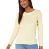 Eileen Fisher Crew Neck Long Sleeve Tee in Organic Linen Jersey | Shirts & Tops -Eberjey Shop 81i1HQid6TL. AC SR736920