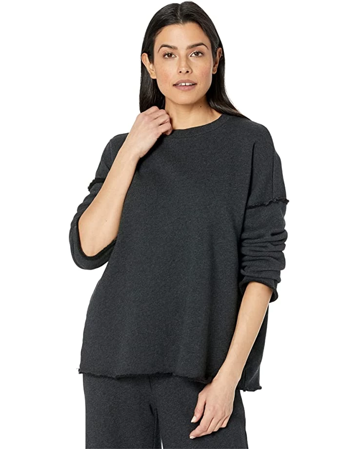 Eileen Fisher High Crew Neck Box Top in Melange Organic Cotton French Terry | Hoodies & Sweatshirts 3 Eileen Fisher High Crew Neck Box Top in Melange Organic Cotton French Terry | Hoodies & Sweatshirts
