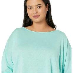 Eileen Fisher Boatneck Box Top in Organic Linen Cotton Jersey | Shirts & Tops -Eberjey Shop 81k6atA0LSL. AC SR736920
