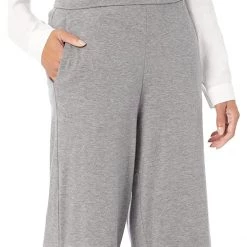 Eileen Fisher Wide Leg Cropped Pants in Melange Tencel Jersey -Eberjey Shop 81kJmB45VL. AC SR736920
