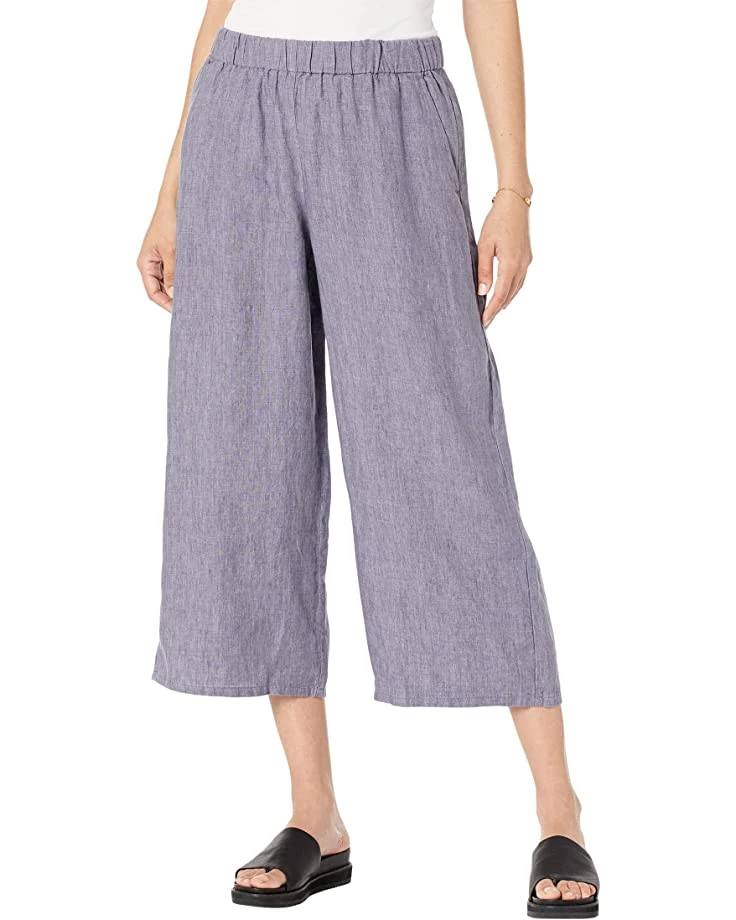 Eileen Fisher Wide Leg Cropped Pants in Washed Organic Linen Delave 7 Eileen Fisher Wide Leg Cropped Pants in Washed Organic Linen Delave - Image 5