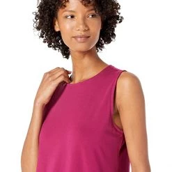 Eileen Fisher Crew Neck Knee Length Tank Dress in Organic Pima Cotton Stretch Jersey | Dresses -Eberjey Shop 81tQ0kF9EHL. AC SR736920