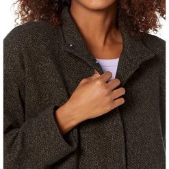 Eileen Fisher Stand Collar Long Jacket | Coats & Outerwear -Eberjey Shop 91DL7V3mJiL. AC SR736920