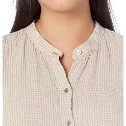 Eileen Fisher Mandarin Collar Sleeveless Shirt in Puckered Organic Linen | Shirts & Tops -Eberjey Shop 91UGNGENHOL. AC SR736920