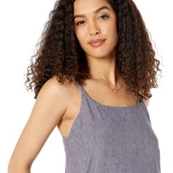 Eileen Fisher Full-Length Cami Dress in Washed Organic Linen Delave | Dresses -Eberjey Shop 91VNyTjevzL. AC SR736920