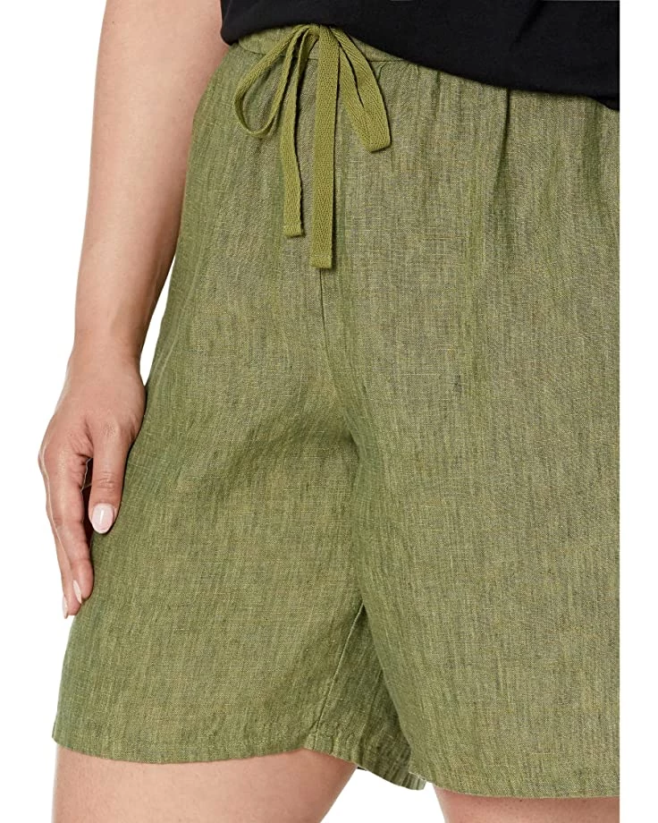 Eileen Fisher Midthigh Shorts w/ Drawstring in Washed Organic Linen Delave 5 Eileen Fisher Midthigh Shorts w/ Drawstring in Washed Organic Linen Delave - Image 3