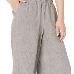 Eileen Fisher Petite Wide Leg Cropped Pants in Washed Organic Linen Delave -Eberjey Shop 91YeF6JohGL. AC SR736920