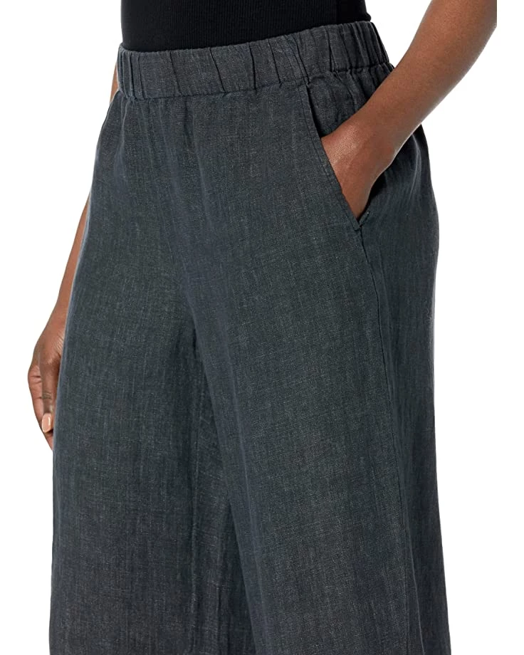 Eileen Fisher Wide Leg Cropped Pants in Washed Organic Linen Delave 5 Eileen Fisher Wide Leg Cropped Pants in Washed Organic Linen Delave - Image 3