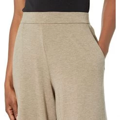 Eileen Fisher Petite Wide Leg Cropped Pants in Melange Tencel Jersey -Eberjey Shop 91fC jr2oaL. AC SR736920