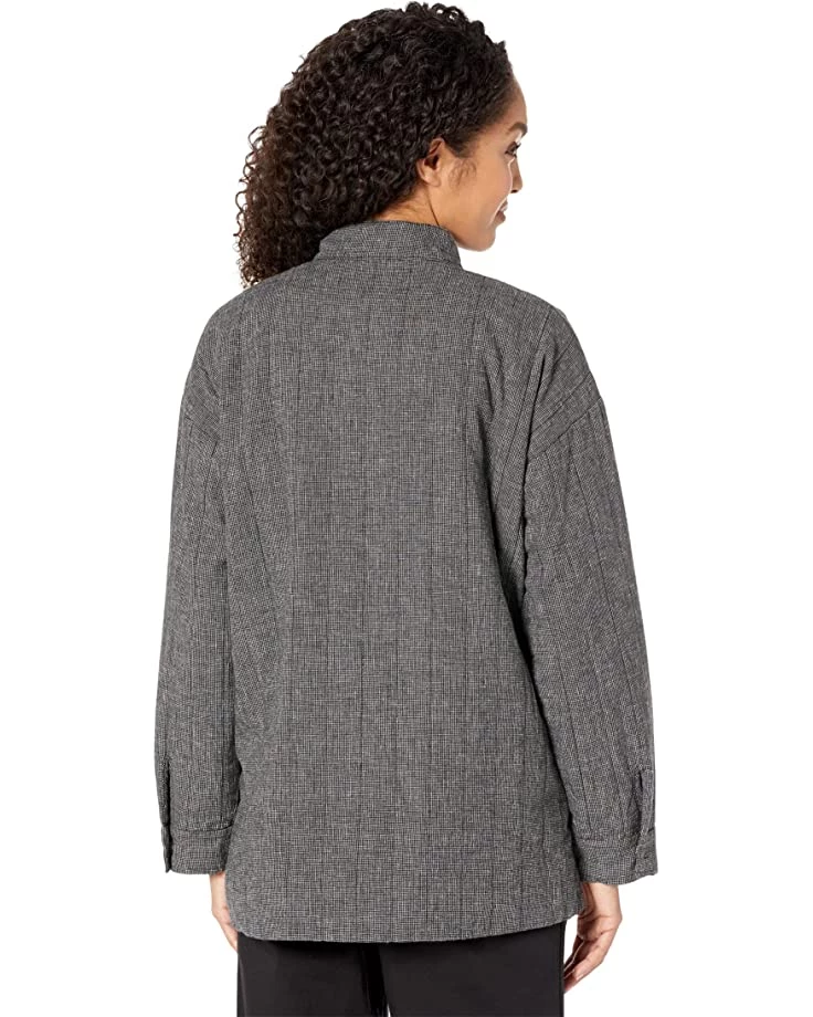 Eileen Fisher Stand Collar Padded Jacket in Hemp Organic Cotton Check | Coats & Outerwear 4 Eileen Fisher Stand Collar Padded Jacket in Hemp Organic Cotton Check | Coats & Outerwear - Image 2