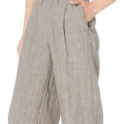 Eileen Fisher Petite Straight Leg Ankle Pleated Pants in Washed Organic Linen Delave -Eberjey Shop 91lDMnsGvYL. AC SR736920